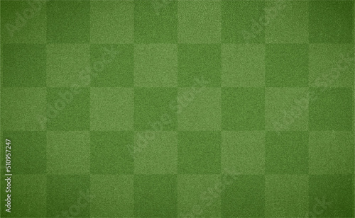 Green grass texture vector background. Horizontal field with pattern of squares. Surface for chess or soccer EPS10