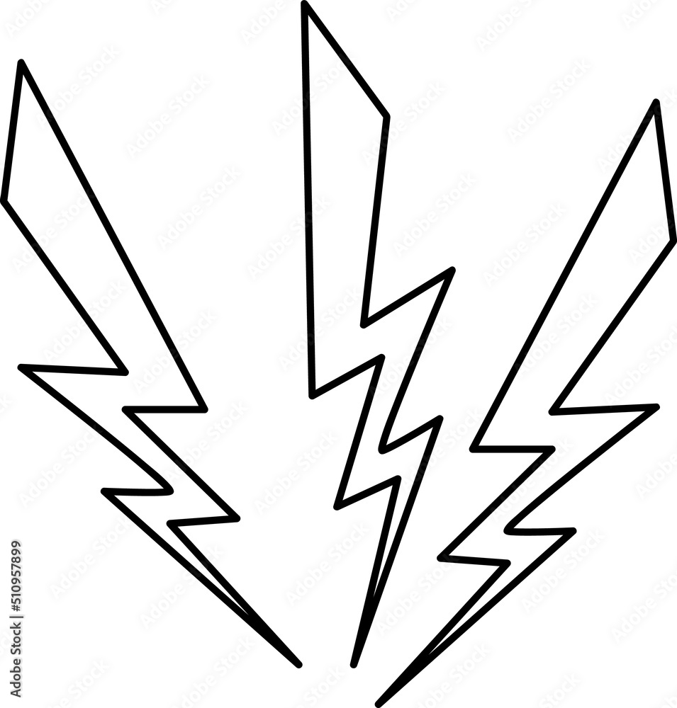 Lightning icon Flat illustration line art on white background..eps Lightning icon Flat illustration line art on white background..eps