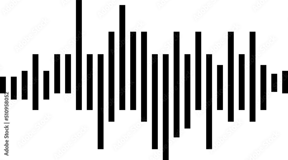 Black waves as equalizer isolated on black background. Vector Illustration.eps Black waves as equalizer isolated on black background. Vector Illustration.eps