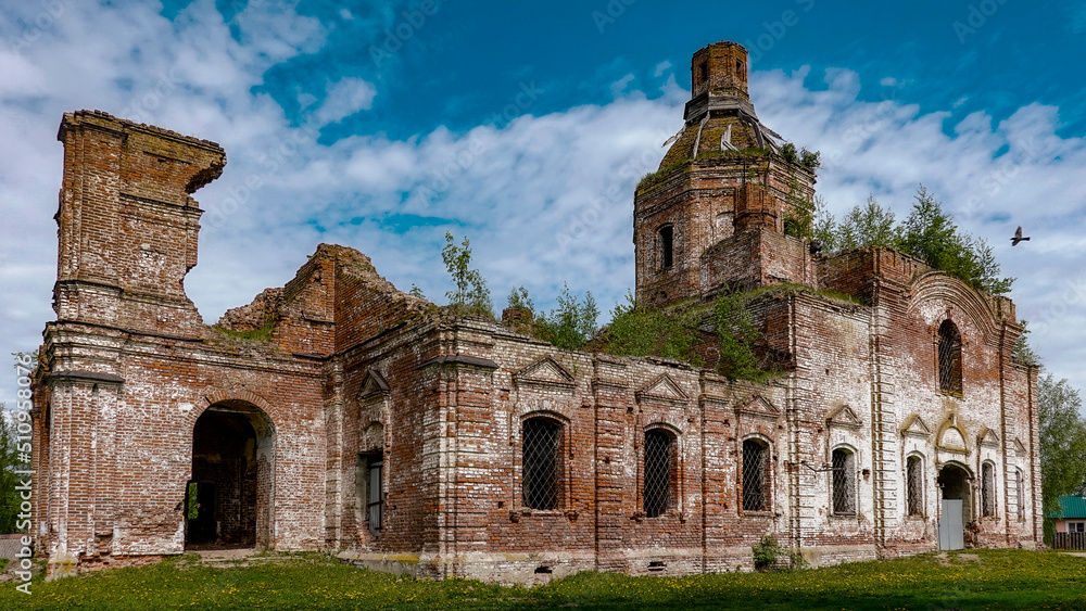Ruins of orthodox church in Russia