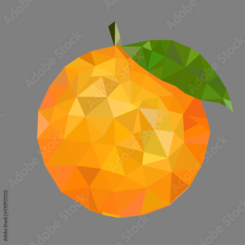Orange fruit of triangles. Geometric background. Vector illustration. Stock image.