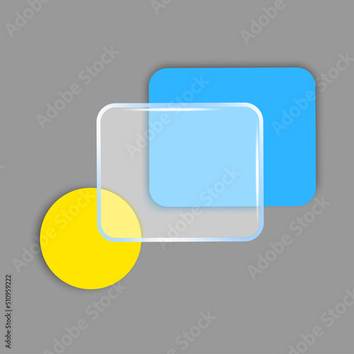 Glass morphism effect. panel plate abstract. Vector illustration. Stock image. 