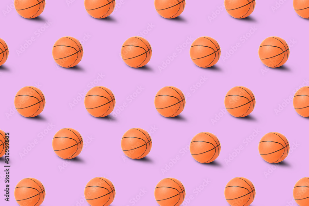 Ball for playing basketball on white background