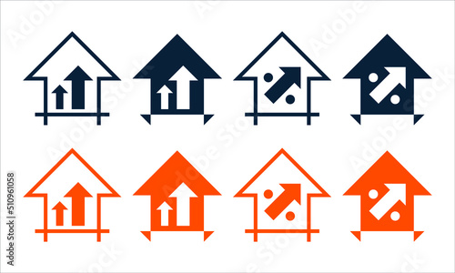 House prices growth icon vector image