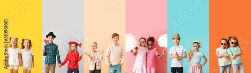 Group of happy little child...