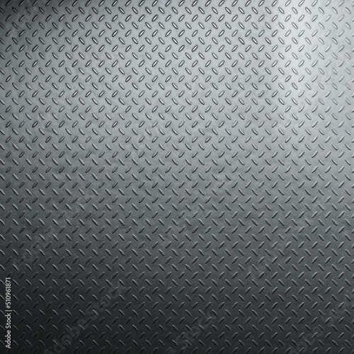 Diamond plate metal background. Brushed metallic texture. 3d rendering