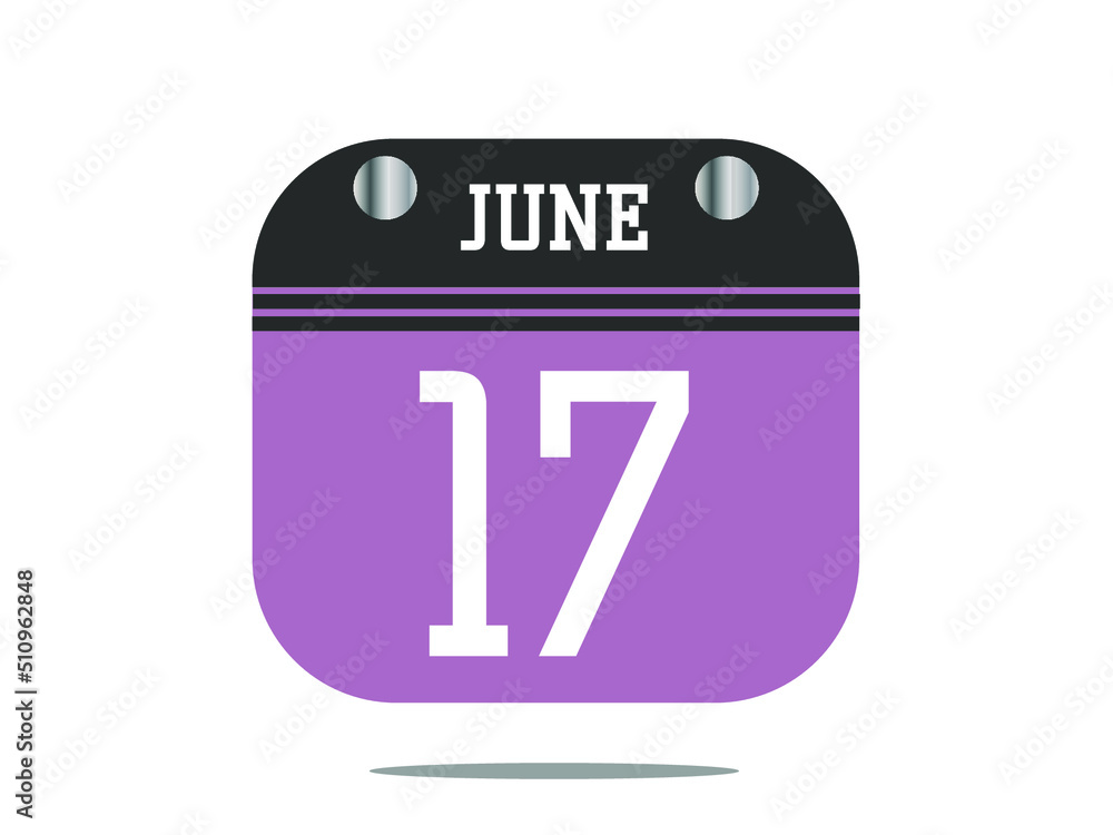 Calendar day 17. 17 june calendar template with banner. Calendar day 17. 17 june calendar template with banner.