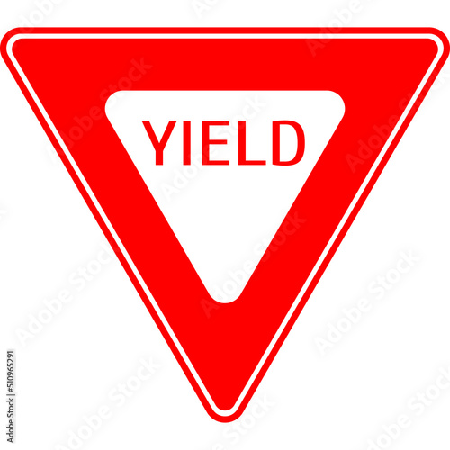 A road sign to yield. Vector image.