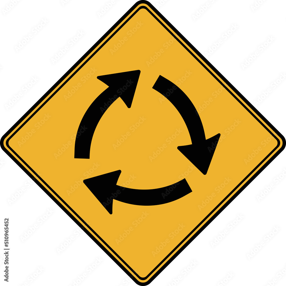 Traffic sign, circular traffic warning. Vector image. Traffic sign, circular traffic warning. Vector image.