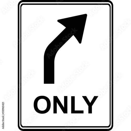 Road sign, traffic from the straight lane. Vector image photo