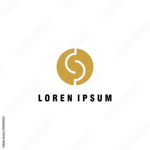 initials S DP logo illustration circle abstract design vector