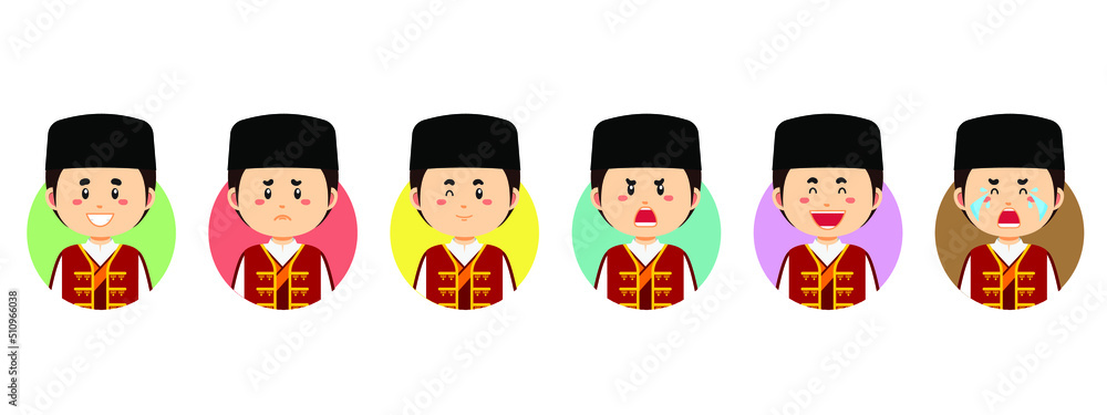 Fototapeta premium Montenegrins Avatar with Various Expression