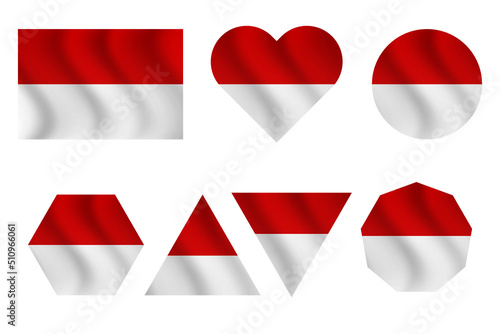 Free Download Illustration waving Indonesia flag design in shapes collection vector - GFXLoad