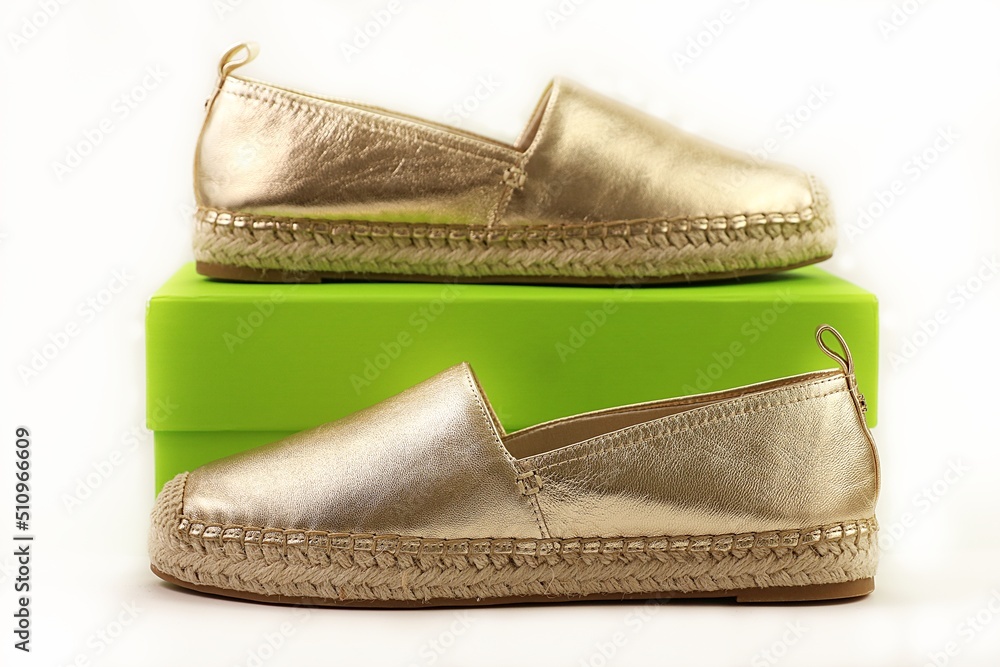 set of espadrille shoe on box Stock 写真 | Adobe Stock