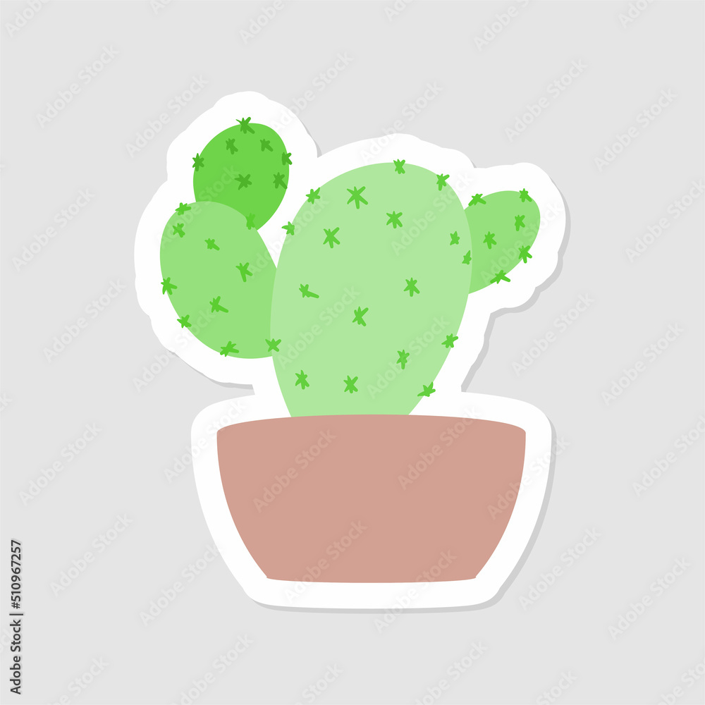 Cute aesthetic mini cactus sticker. Isolated Illustration. Flat style. Scalable and editable vector format. Cute aesthetic mini cactus sticker. Isolated Illustration. Flat style. Scalable and editable vector format.