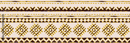 Seamless border, ethnic background, hand drawing, vector banner