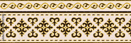 Seamless pattern, banner. Ethnic background on the theme of Turkic art, vector design