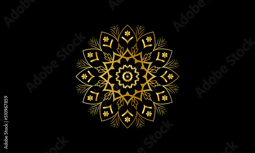 Golden pattern mandala design luxury ornamental mandala background design in gold color