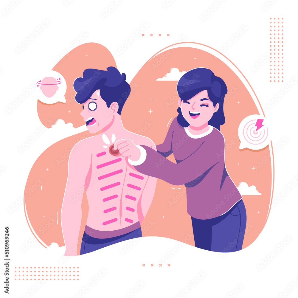 indonesian traditional medicine treatment illustration
