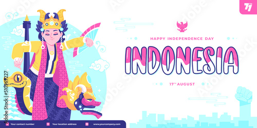 happy indonesia independence day banner background