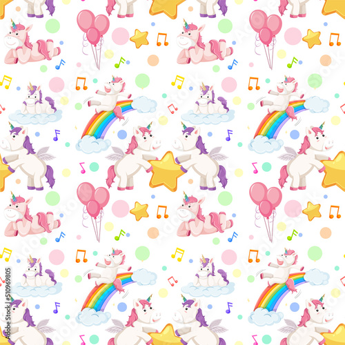 Fantasy unicorn seamless pattern