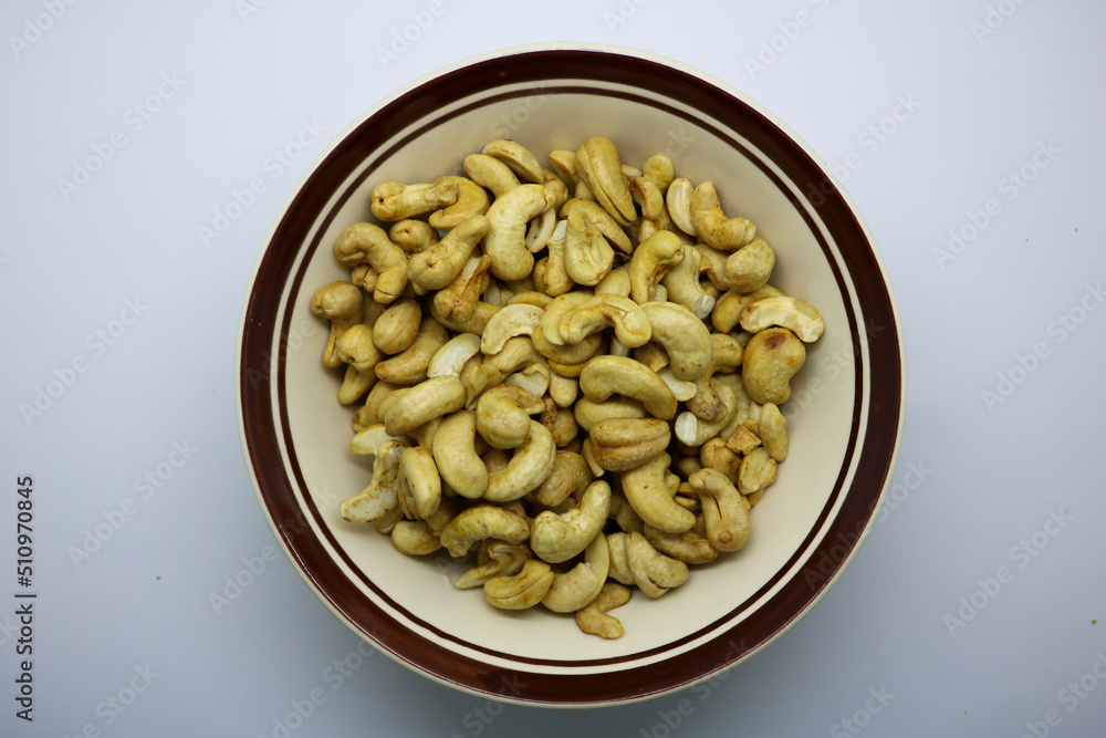 Roasted Cashew nut isolated on white background. Roasted Cashew nut isolated on white background.
