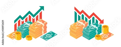 Brazilian Real Fluctuation with Money Bundle Illustrations