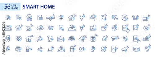 Smart home icons mega set. Pixel perfect, editable stroke line art
