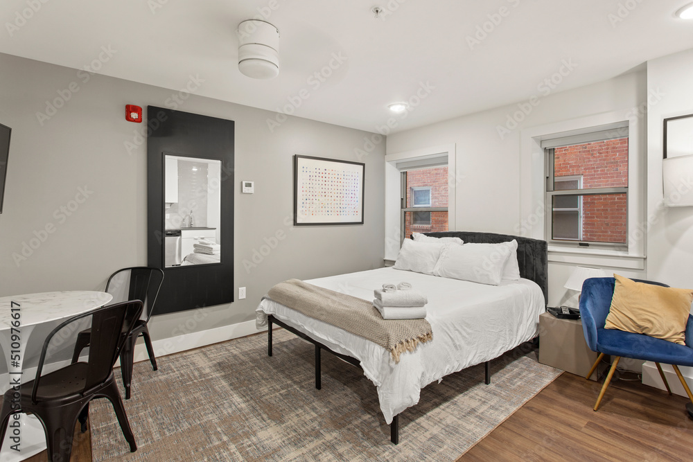 Fototapeta premium interior of home with gray walls and furniture