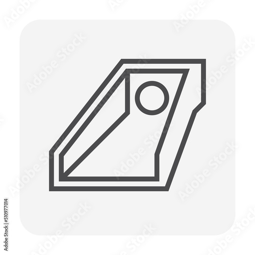 Culvert or precast concrete pipe, structure vector icon. Include retaining wall i.e. endwall, headwall, wingwall for drainage system of water channel, rainwater under road, driveway, street. 64x64 px.