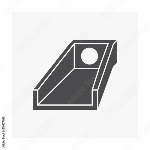 Culvert or precast concrete pipe and structure vector icon. Include retaining wall i.e. endwall, headwall, wingwall for inlet, outlet of water, rainwater. Drainage system under road, driveway, street.
