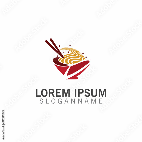 Noodles logo design image, food restaurant business template