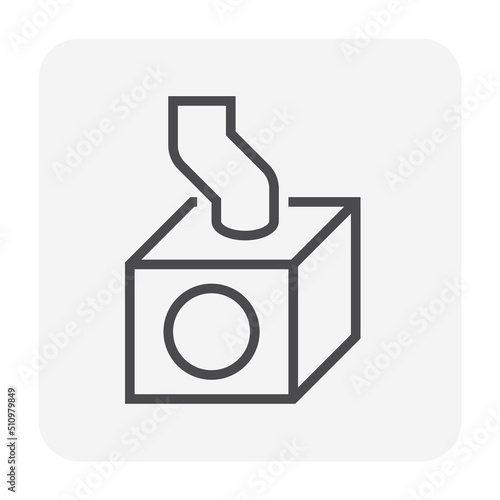Precast concrete manhole or catch basin vector icon. Include downsprout for access, cleaning by install in stormwater, rainwater drainage system by connect to sewer pipe, drain gutter. 64x64 pixel.
