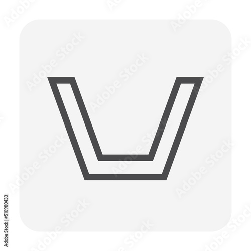 Open drain gutter vector icon. May called trench, ditch, street or concrete gutter for irrigation, stormwater drainage system. To drain water from lawn, yard, garden, road, city, driveway to sewer.
