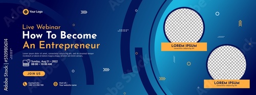 Business conference banner template design for webinar, marketing, online class program, etc