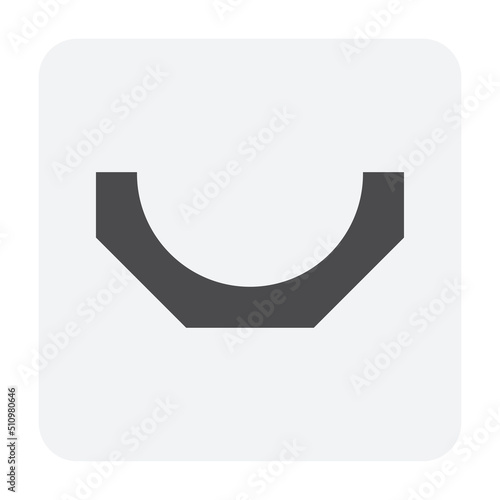 Open drain gutter vector icon. May called trench, ditch, street or concrete gutter for irrigation, stormwater drainage system. To drain water from lawn, yard, garden, road, city, driveway to sewer.
