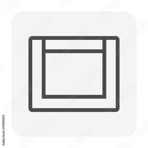 Drain gutter and cover vector icon. May called trench, ditch, street or concrete gutter for irrigation, stormwater drainage system by drain water from lawn, garden, yard, road, city, driveway to sewer