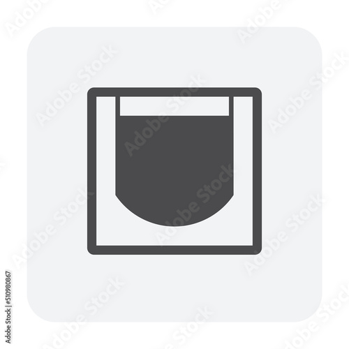 Drain gutter and cover vector icon. May called trench, ditch, street or concrete gutter for irrigation, stormwater drainage system by drain water from lawn, garden, yard, road, city, driveway to sewer
