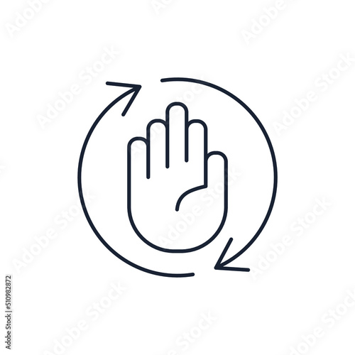 Continue the ban. Vector linear icon isolated on white background