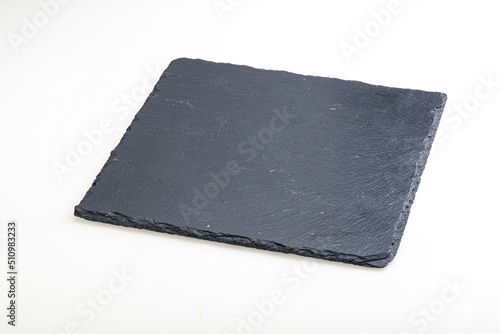 Black stone board isolated on white