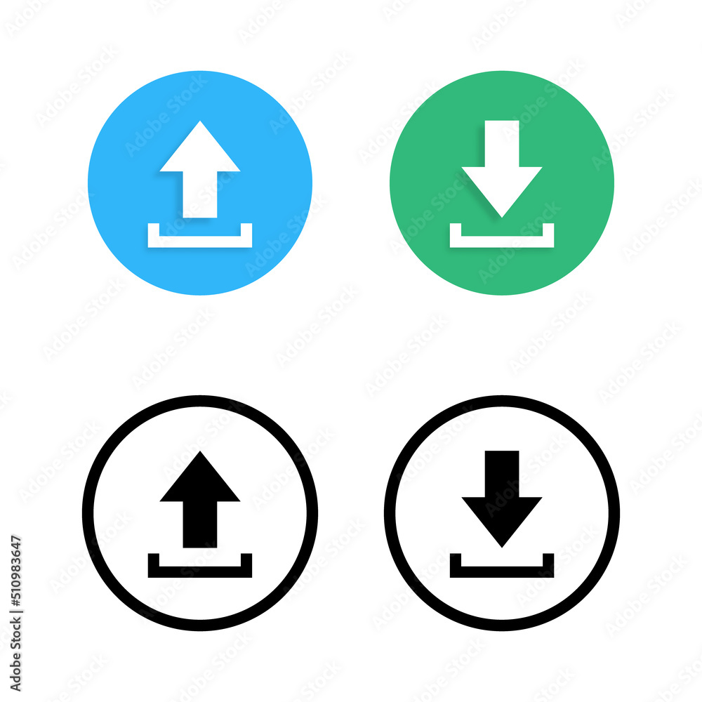 Download and Upload Icons modern and line style Download and Upload Icons modern and line style