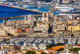Cityscape Harbors Ships Cathedral Apartment Buildings Marseille France