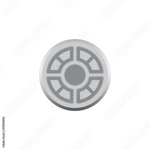 Manhole cover vector icon. Removable round metal plate or cast iron forming to lid over of opening hole at access point to drain sewer for cleaning, maintenance at underground, street, road in city.