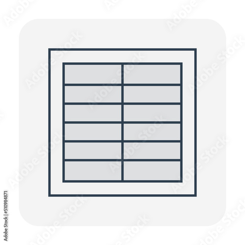 Steel metal grate vector icon for drainage system of rainwater, stormwater by cover on catch basin, manhole, street gutter. To access cleaning and drain water from downspout, road, driveway to sewer.
