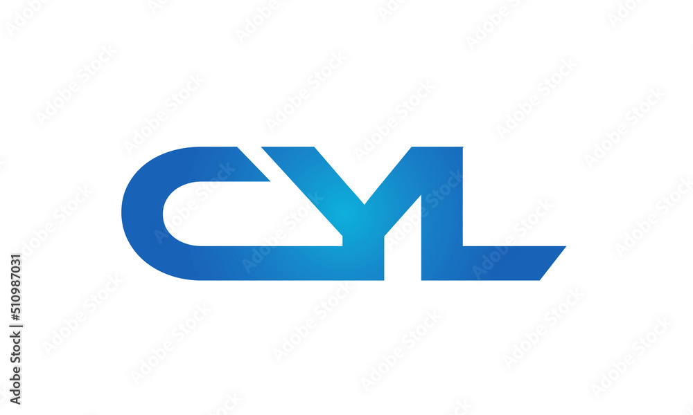Connected CYL Letters logo Design Linked Chain logo Concept Connected CYL Letters logo Design Linked Chain logo Concept