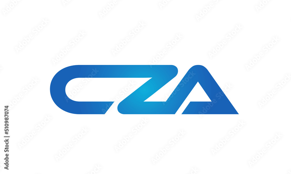 Connected CZA Letters logo Design Linked Chain logo Concept	 - obrazy, fototapety, plakaty 