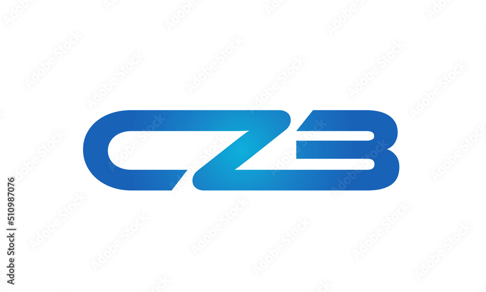 Connected CZB Letters logo Design Linked Chain logo Concept Connected CZB Letters logo Design Linked Chain logo Concept
