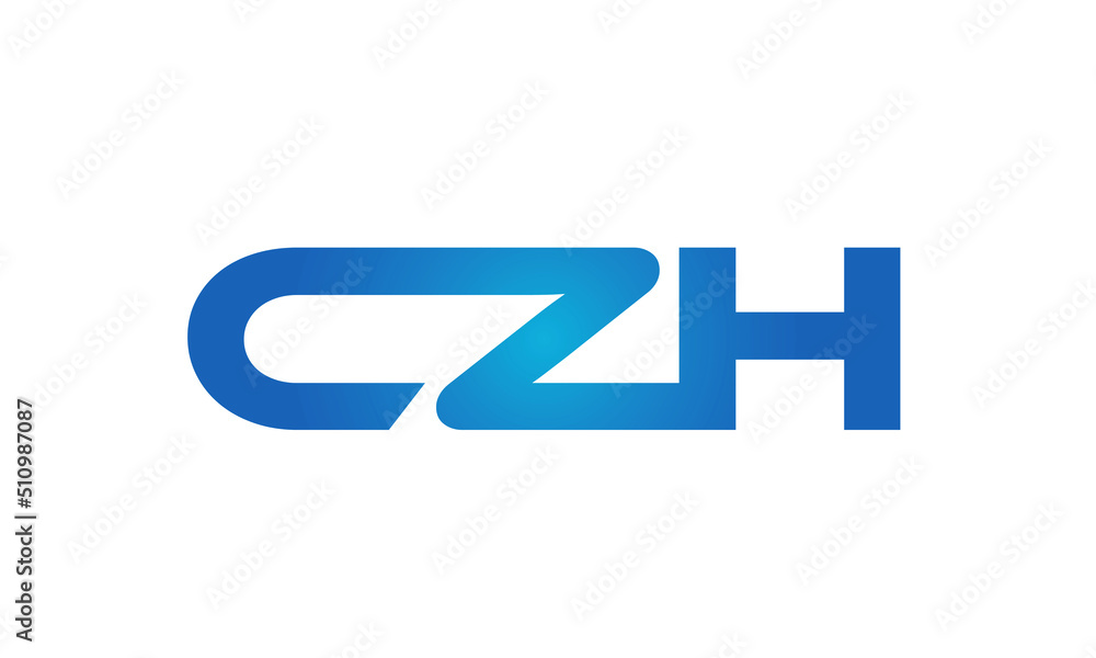 Connected CZH Letters logo Design Linked Chain logo Concept Connected CZH Letters logo Design Linked Chain logo Concept