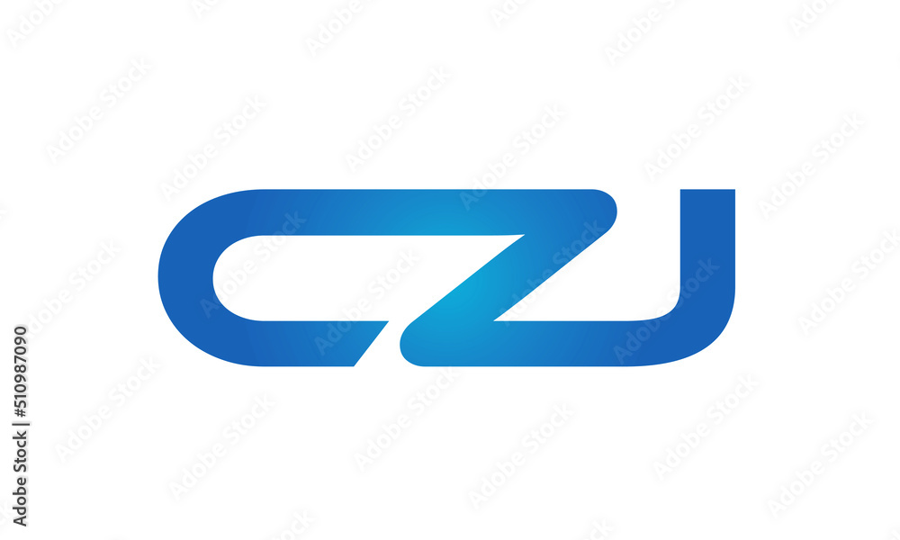 Connected CZJ Letters logo Design Linked Chain logo Concept Connected CZJ Letters logo Design Linked Chain logo Concept