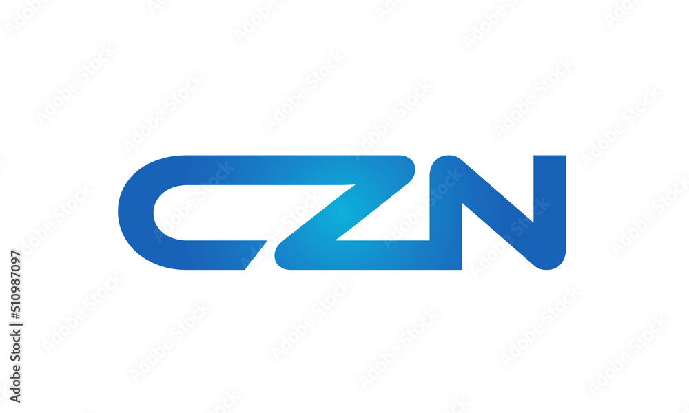 Connected CZN Letters logo Design Linked Chain logo Concept Connected CZN Letters logo Design Linked Chain logo Concept